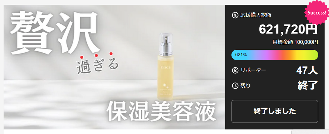 Makuake600%突破！